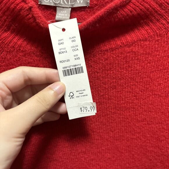 J.Crew Rollneck Sweater Women's XXS Red Maroon Wool Alpaca Supersoft BD613 NWT - Picture 7 of 16